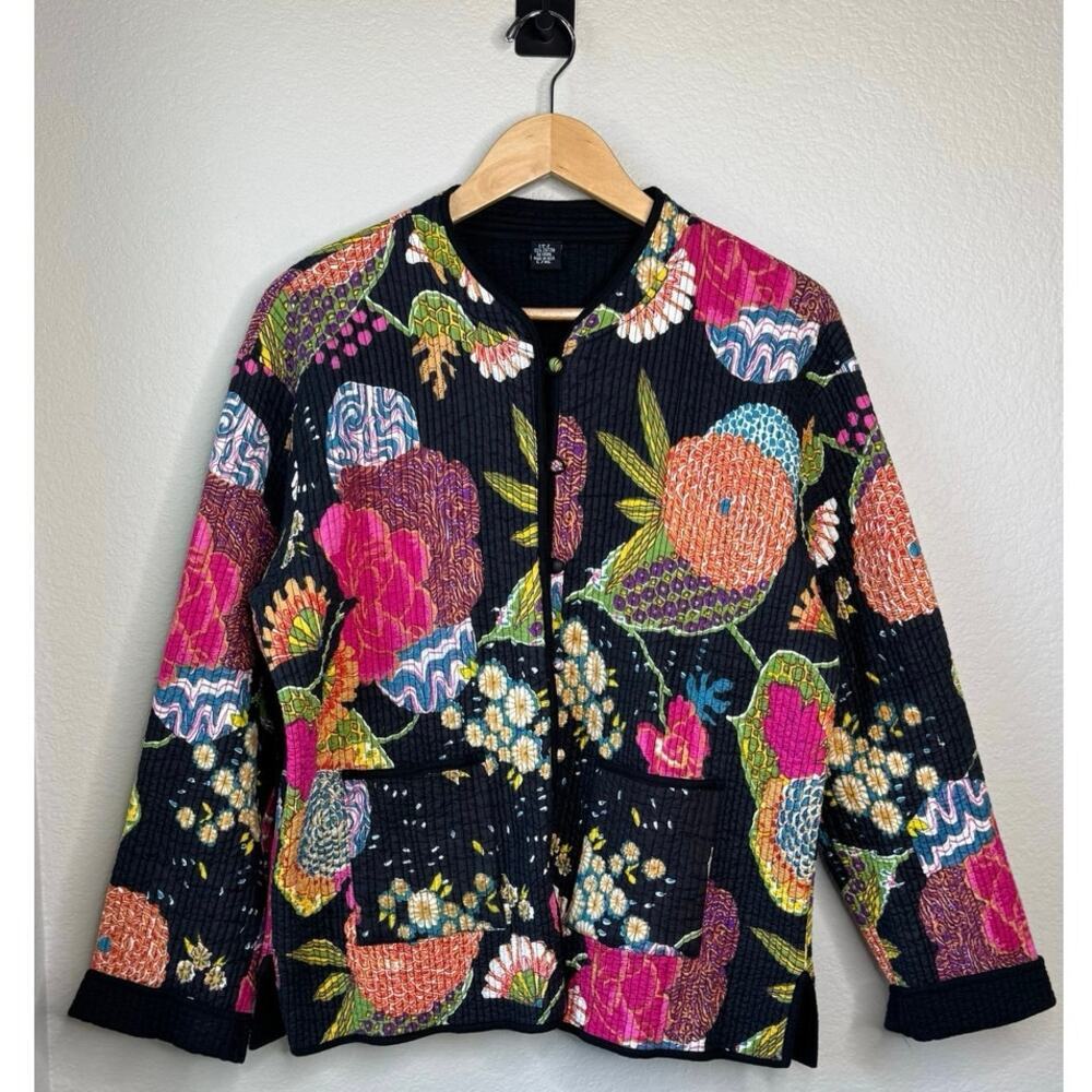 ITF Floral Cotton Quilted‎ Reversable Lightweight Jacket Size L/XL
